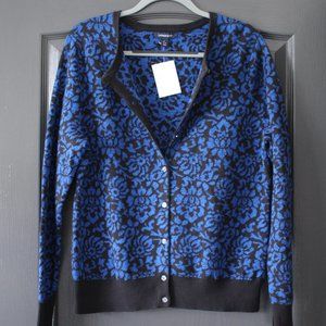 NWOT Lands' End Blue Print Cardigan